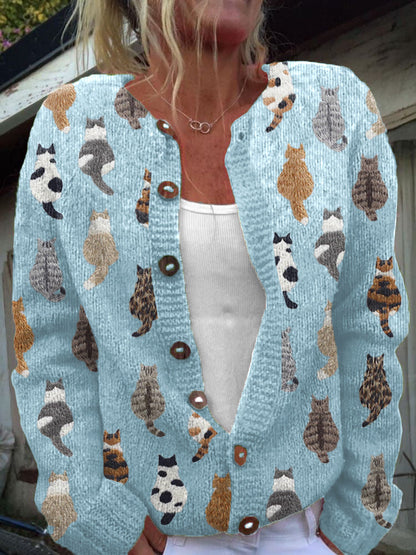 Blakely - The Cat Print Cardigan