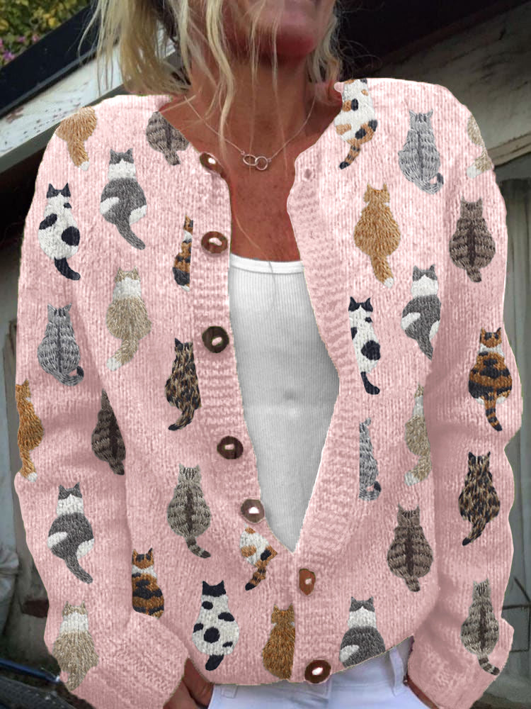Blakely - The Cat Print Cardigan