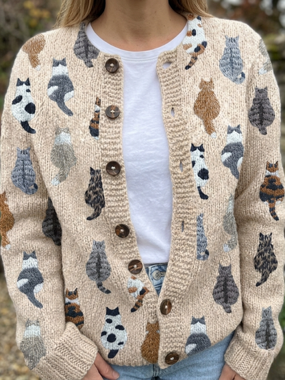 Blakely - The Cat Print Cardigan