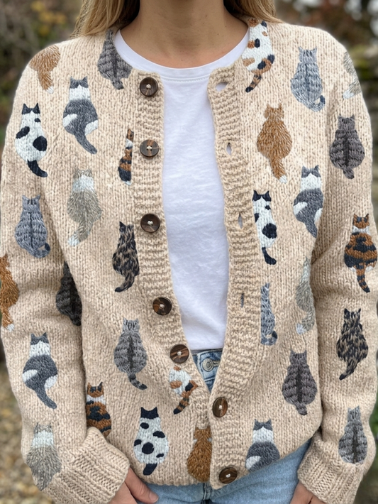 Blakely - The Cat Print Cardigan